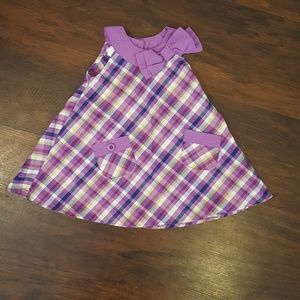 18 month girls purple plaid dress